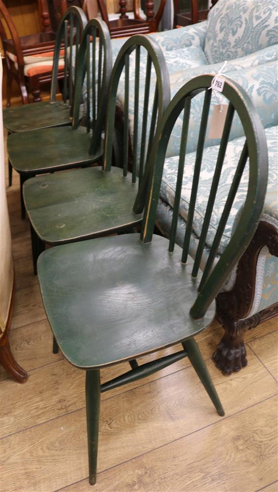 Four painted kitchen chairs
